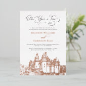 おとぎ話のウェディング　ローズゴールド 箔招待状 (立ち正面)