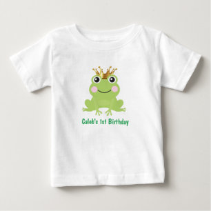 おとぎ話のカエル王子 ストーリーブック 1歳の誕生日 ベビーTシャツ