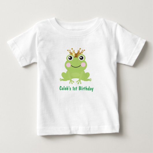 おとぎ話のカエル王子 ストーリーブック 1歳の誕生日 ベビーTシャツ (正面)