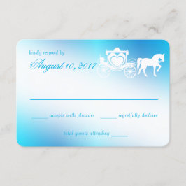 おとぎ話のキャリッジのクジャク青い応答 出欠カード