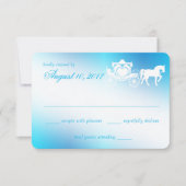 おとぎ話のキャリッジのクジャク青い応答 出欠カード (正面)