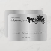 おとぎ話のキャリッジのピーコックシルバー応答 出欠カード (正面/裏面)