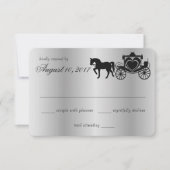 おとぎ話のキャリッジのピーコックシルバー応答 出欠カード (正面)