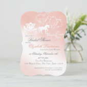 おとぎ話のキャリッジブライダルシャワーピンク 招待状 (スタンド正面)