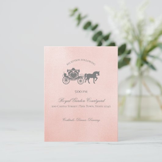 おとぎ話のキャリッジ結婚式の受付情報 セーブザデート (スタンド正面)