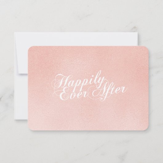 おとぎ話のキャリッジ赤面ピンクの応答カード 出欠カード (裏面)