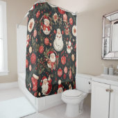 おとぎ話のクリスマスの飾葉り付け、花 シャワーカーテン (インサイチュ)