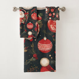 おとぎ話のクリスマスの飾葉り付け、花 バスタオルセット