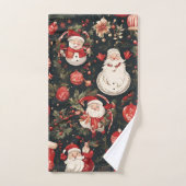 おとぎ話のクリスマスの飾葉り付け、花 バスタオルセット (ハンドタオル)
