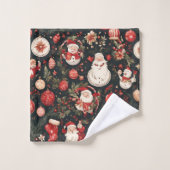 おとぎ話のクリスマスの飾葉り付け、花 バスタオルセット (ウォッシュタオル)