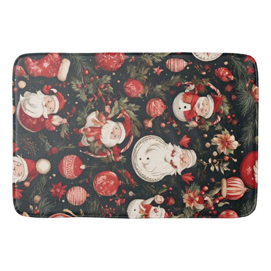 おとぎ話のクリスマスの飾葉り付け、花 バスマット (正面)