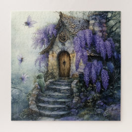 おとぎ話のコテージと紫の藤 ジグソーパズル