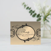 おとぎ話のゴールドの返信はがき（メニュー選択付き） インビテーションポストカード (スタンド正面)