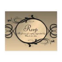 おとぎ話のゴールドRSVP（出欠返信） メニュー選択付き