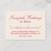 おとぎ話のシルエット及び城のロマンチックなカップル 名刺 (裏面)