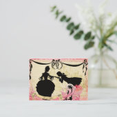 おとぎ話のシルエット及び城のロマンチックなカップル 名刺 (スタンド正面)