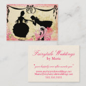 おとぎ話のシルエット及び城のロマンチックなカップル 名刺 (正面/裏面)