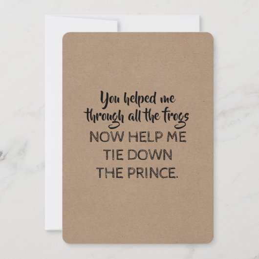 おとぎ話のスタイルおもしろい私の花嫁になる 招待状 (正面)