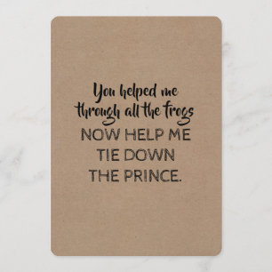 おとぎ話のスタイルのおもしろいな意志私の新婦付添人です 招待状