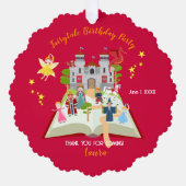 おとぎ話のストーリー 女の子の誕生日パーティー オーナメントカード (正面)