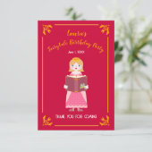 おとぎ話のストーリー 女の子の誕生日パーティー サンキューカード (スタンド正面)