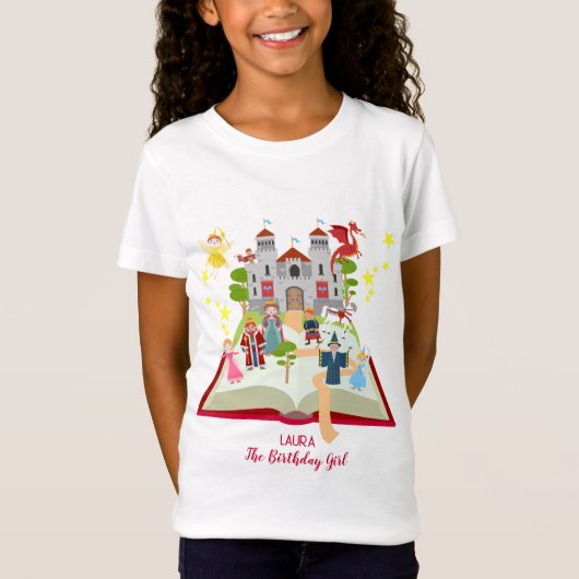 おとぎ話のストーリー 女の子の誕生日パーティー Tシャツ (正面)