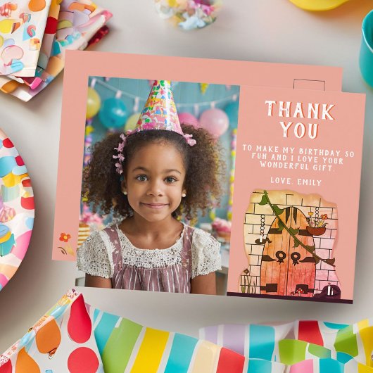 おとぎ話のドア 誕生日 写真 ありがとう ポストカード