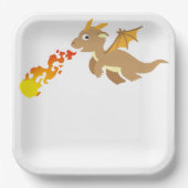 おとぎ話のドラゴンファイア，ハッピーバースデー,パーティー ペーパープレート (正面)