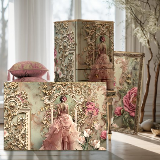 おとぎ話のドレス、みすぼらしいシック、ポートレートアート 薄葉紙