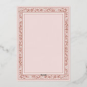 おとぎ話のバラ金ゴールドベビーシャワー 箔招待状 (裏面)