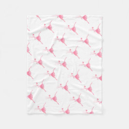 おとぎ話のバレエダンサー。 粋なピンクのバレリーナ フリースブランケット