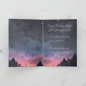 おとぎ話のパープル・ウォーターカラー・フェアリーの誕生日 カード (内部)