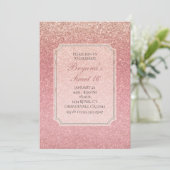 おとぎ話のピンクのグリッター スイート16パーティーの招待状 招待状 (スタンド正面)