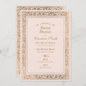 おとぎ話のピ淡い色のンクブライダルシャワー 招待状 (正面/裏面)