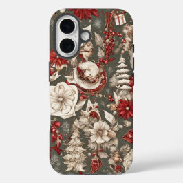 おとぎ話のファンタジーなクリスマスの飾り付け、花 iPhone 16ケース