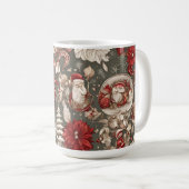 おとぎ話のファンタジーなクリスマスの飾り、フラワー コーヒーマグカップ (正面右)