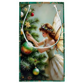 おとぎ話のファンタジーな天使のクリスマス スモールペーパーバッグ (裏面)