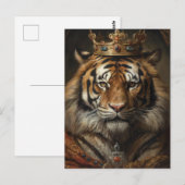 おとぎ話のファンタジー　王冠をかぶった虎 ポストカード (正面/裏面)