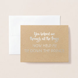 おとぎ話のプリンセスおもしろいブライドメイド提案 箔カード