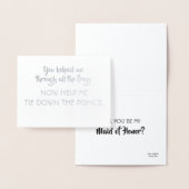 おとぎ話のプリンセスおもしろいブライドメイド提案 箔カード (ディスプレー)