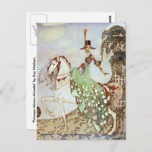 おとぎ話のプリンセスが世界のはがきに乗る ポストカード (正面/裏面)
