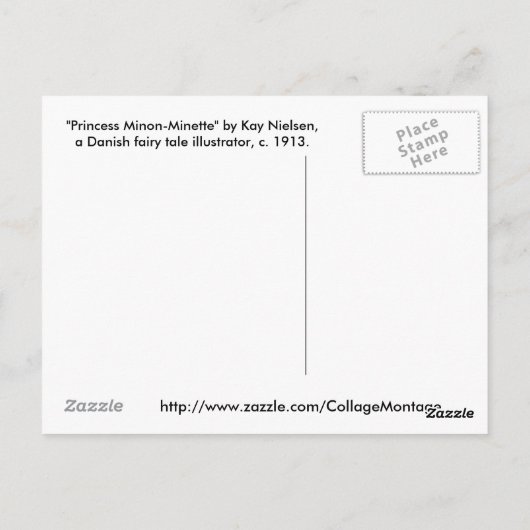 おとぎ話のプリンセスが世界のはがきに乗る ポストカード (裏面)