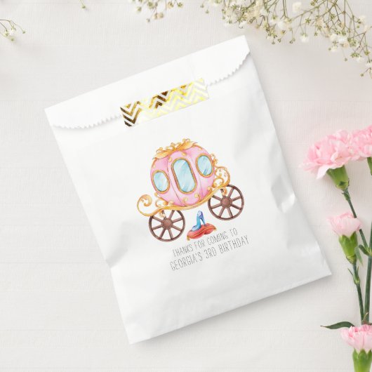 おとぎ話のプリンセスの誕生日パーティーのお菓子袋 フェイバーバッグ (封をした状態)