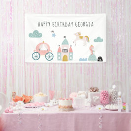 おとぎ話のプリンセスの誕生日パーティーウェルカム 横断幕