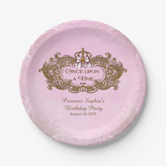 おとぎ話のプリンセスの誕生日パーティー ペーパープレート (正面)