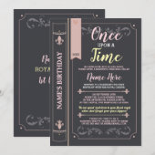 おとぎ話のプリンセスの誕生日絵本 招待状 (正面/裏面)