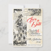 おとぎ話のプリンセスウェディング日付を保存 招待状 (正面)