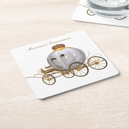 おとぎ話のプリンセスキンセアニェラ スクエアペーパーコースター (アングル)