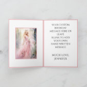 おとぎ話のプリンセスピンクのハッピーバースデー名 カード (内部)