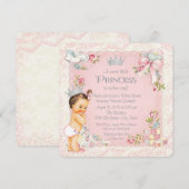 おとぎ話のプリンセスベイビーシャワー 招待状 (正面/裏面)
